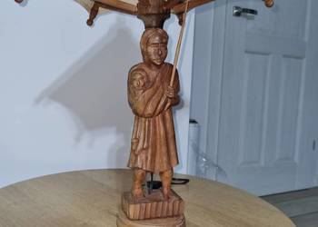 Lampa Stołowa  Figurka Drewniana