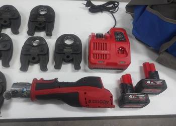 Zaciskarka do rur RIDGID ACO103 + szczęki U/M + akumulatory Milwaukee