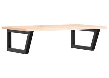 Półka ścienna pod umywalkę stal i lite drewno dębowe WM-3302599