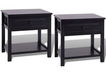 vidaXL Szafki nocne, 2 szt., drewniane, czarne(SKU:242873)