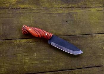 Nóż bushcraft Alfa zebrano xCut Nóż Ręcznie Robiony 50HF