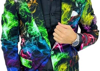 MARCO MILANO Marynarka męska C28 kolorowa, dymy, NEON, wesoła, impreza