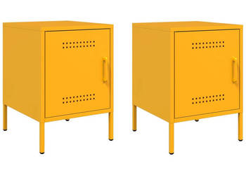 Szafki nocne 2 szt. musztardowe 36x39x505 cm stal WM-842917