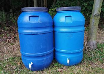 BECZKA 220 LITRÓW NA DESZCZÓWKĘ NA WODĘ DO PODLEWANIA KRANIK POD WĄŻ MAUZER