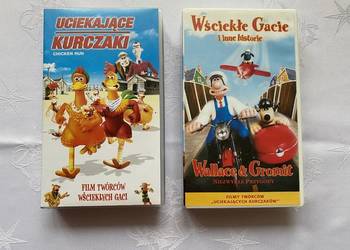 Uciekajace Kurczaki,Wallace &Gromit- filmy na 2 kasetach VHS
