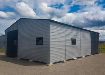 Blaszana hala 8,5×11,5m – srebrny/ciemny grafit matowy