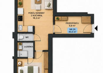 2 pokoje z balkonem i garazem