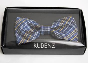 Mucha, muszka męska w kratę, Kubenz, granatowa kratka
