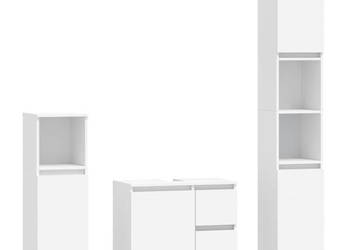 3-cz. zestaw mebli łazienkowych biały materiał drewnopochodny WM-3190229