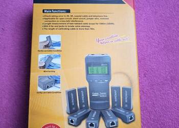 NOYAFA NF-8108M TESTER LAN, SZUKACZ PAR PRZEWODÓW RJ45 PoE + 8 TERMINATORÓW