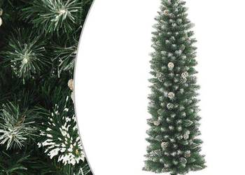 vidaXL Sztuczna, wąska choinka ze stojakiem, 150 cm, PVC(SKU:345165)