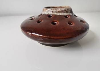 Stary wazon ikebana świecznik ceramika design PRL