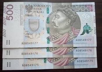 500 złotych seria AO numery po sobie 2017 rok 500 złotych seria AO numery po sobie 2017 rok