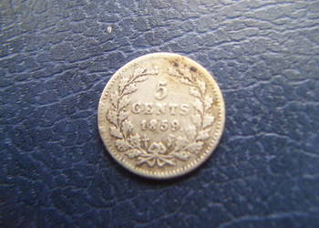 Stare monety 5 cents 1859 Holandia srebro Stare monety 5 cents 1859 Holandia srebro