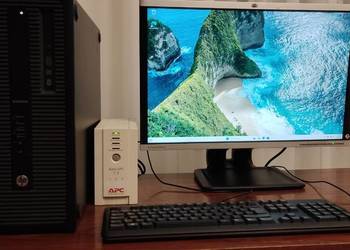 Komputer Orginalny HP Elite, zestaw z monitorem 24", nowy dysk ssd