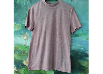ZARA bluzka koszulka top t-shirt prążkowana krótki rękaw półgolf