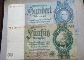 NIEMCY-50 I 100 REICHSMARK-CZYTAJ OPIS, CAŁE