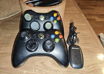 Pady Xbox 360 2szt orginalne z transmiterem do Pc