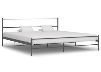 Łóżko Metalowe Szare Rama Łóżka Ze Stelażem 180 x 200 cm WM-284684