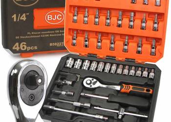 ZESTAW KOMPLET KLUCZE NASADOWE 1/4'' 46el CRV NASADKI TORX BITY BJC PREMIUM