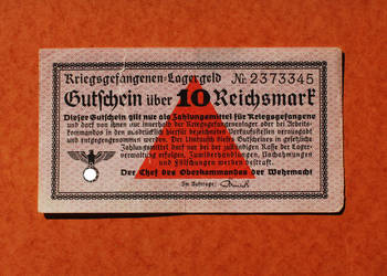 Kriegsgefangenen Lagergeld, 10 Reichsmark