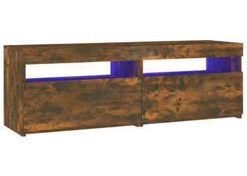 Szafka pod TV z oświetleniem LED przydymiony dąb 120x35x40 cm WM-815672