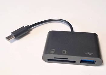Czytnik kart pamięci SD, micro TF i pendrive do USB-C