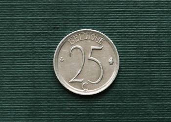 BELGIA - 25 centymów, 1966r. Napis po francusku „BELGIQUE”