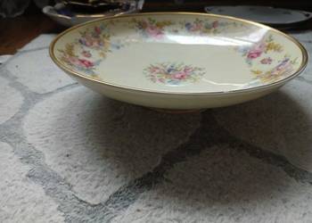 Duża patera na stopie Thomas grupa Rosenthal lata 20/30 kwiaty ecru