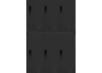 Szafka zamykana na klucz antracytowa 90x45x180 cm stalowa WM-339799