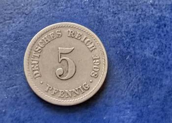 Stare monety 5 fenig 1908 F NIemcy