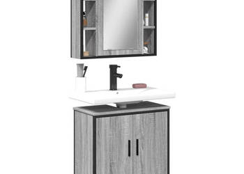 2-częściowy zestaw mebli łazienkowych szary dąb sonoma WM-3214723