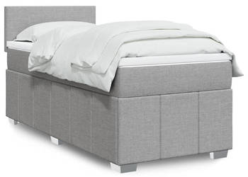 Łóżko kontynentalne z materacem jasnoszare tkanina 80x200 cm WM-3286888
