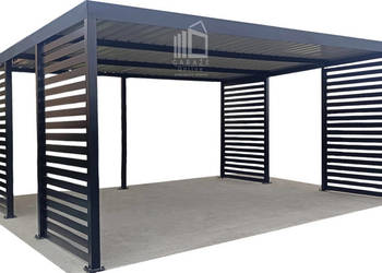CarPort PREMIUM - Wiata samochodowa 6x6 Antracyt - dodatkowa zabudowa ID940