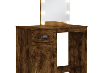 Toaletka z oświetleniem LED przydymiony dąb 90x42x1325 cm WM-834975