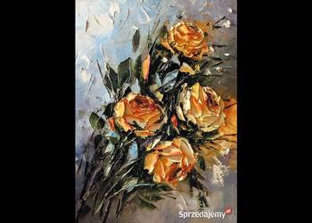 Kowalik - Róże XIV - 30x40cm Obraz Olejny Kwiaty Bukiet