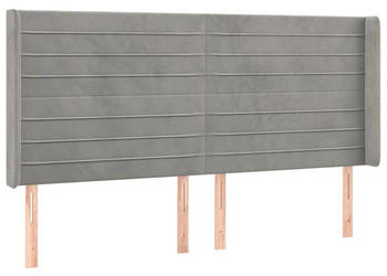 Zagłówek do łóżka z LED jasnoszary 163x16x118/128 cm aksamit WM-3124242