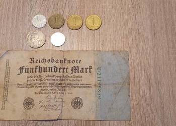 monety z Austrii 6 szt. i banknot niemiecki z 1923 r.