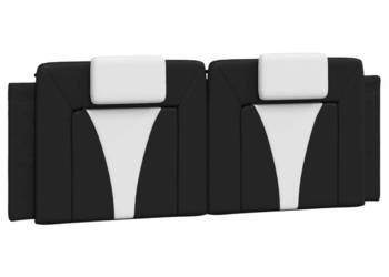 Poduszka na wezgłowie czarno-biała 140 cm sztuczna skóra WM-374795