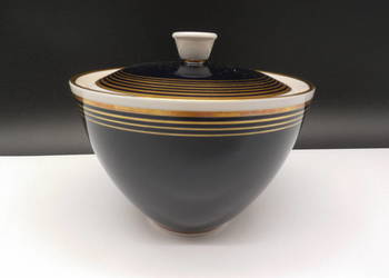 Vintage Weimar Echt Kobalt CUKIERNICA złote wykończenia Niemiecka porcelana Vintage Weimar Echt Kobalt CUKIERNICA złote wykończenia Niemiecka porcelana