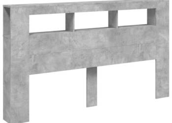 Wezgłowie łóżka z LED szarość betonu 180x185x1035 cm WM-837361