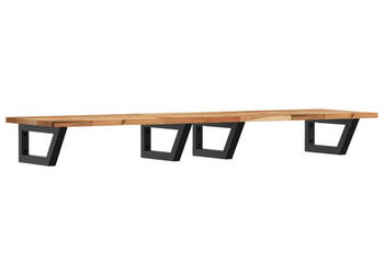 Półka ścienna pod umywalkę stal i lite drewno akacjowe WM-3302731