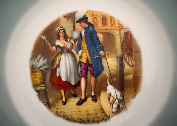 Porcelanowy talerz ozdobny z serii - Odgłosy Londynu .