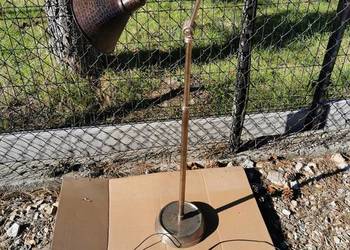 Lampa podłogowa mosiądz, kolor brązowy, faktura skóra węża, gwint E27