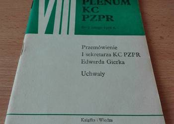 VIII Plenum KC PZPR 6-7 lutego 1971 przemówienie Gierka