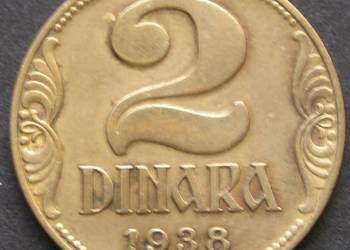 JUGOSŁAWIA 2 DINARY 1938 - STAN 2