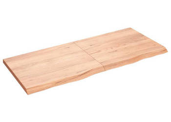 Blat do stołu jasnobrązowy 140x60x(2-4)cm lite drewno dębowe WM-3156381
