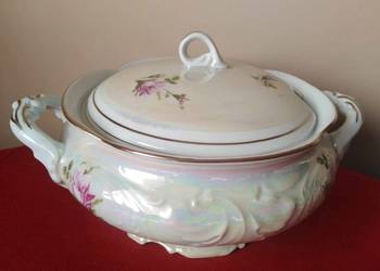 Duża Waza Porcelanowa Róża Szlachetna Błękit PRL