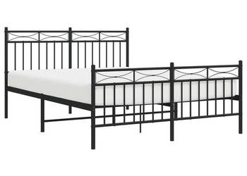 Łóżko Metalowe Czarne Rama Łóżka Ze Stelażem 140x190cm WM-373709