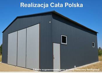 Wysoki Grafitowy GARAŻ BLASZANY|Wiata|Hala|Magazyn|Silos – GRZYWSTAL